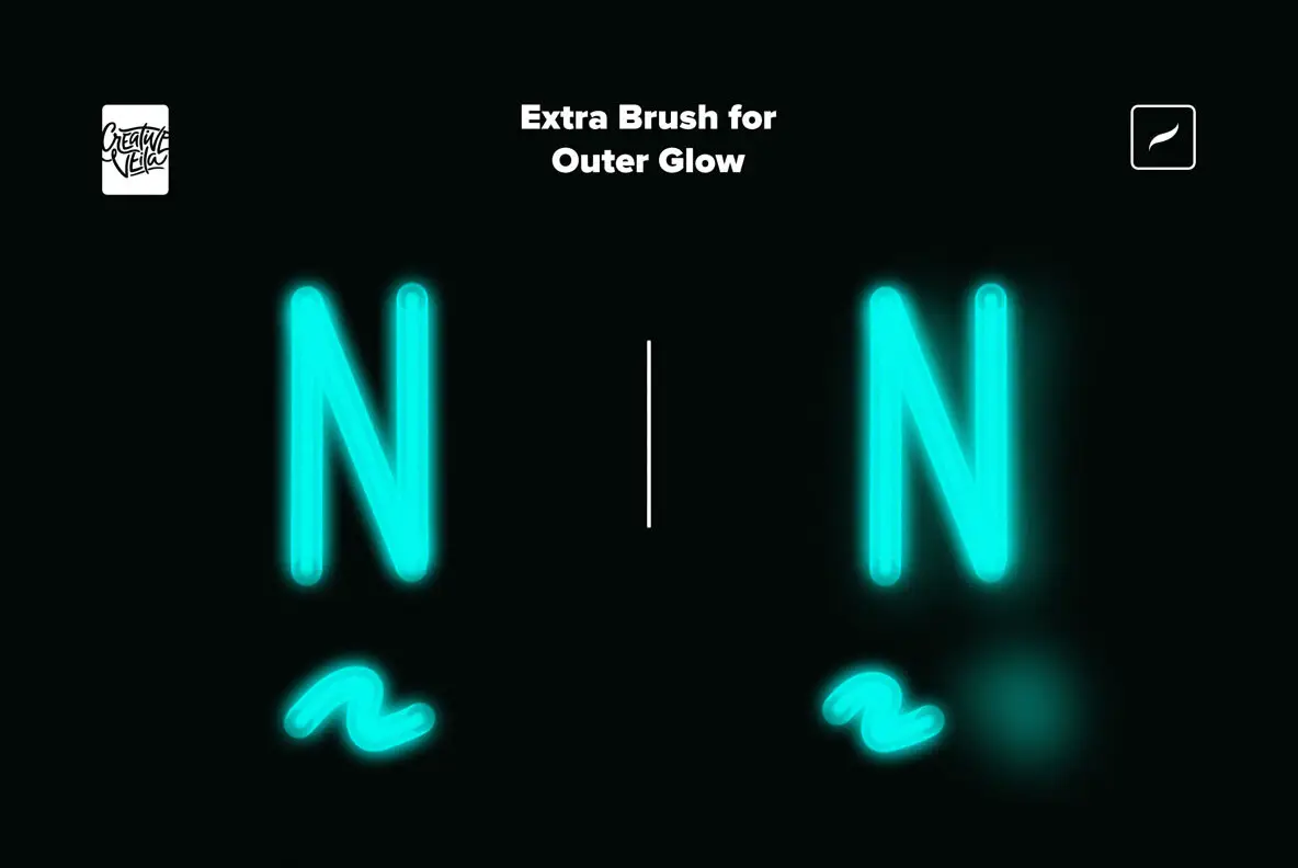 Neon Light Procreate Brushes YouWorkForThem