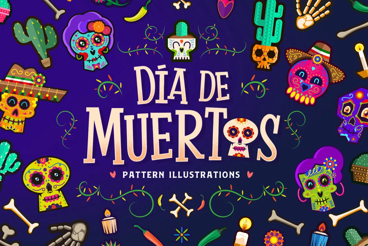 Day of The Dead Pattern Illustrations