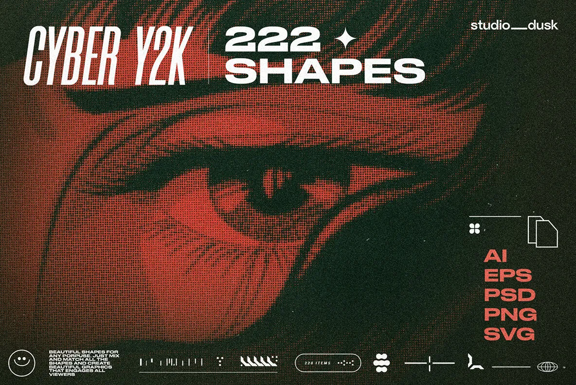 Cyber Y2K Elements Graphics - YouWorkForThem