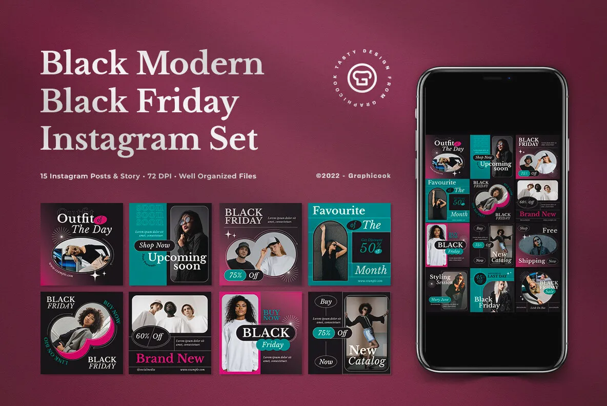 Black Modern Black Friday Instagram Pack
