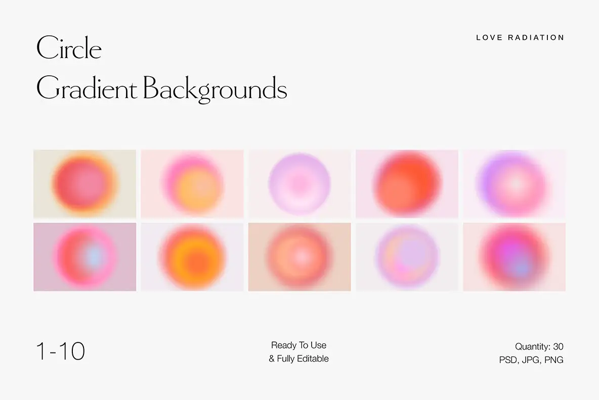 Circle Abstract Bright Grainy Gradient Backgrounds PSD Gradients ...
