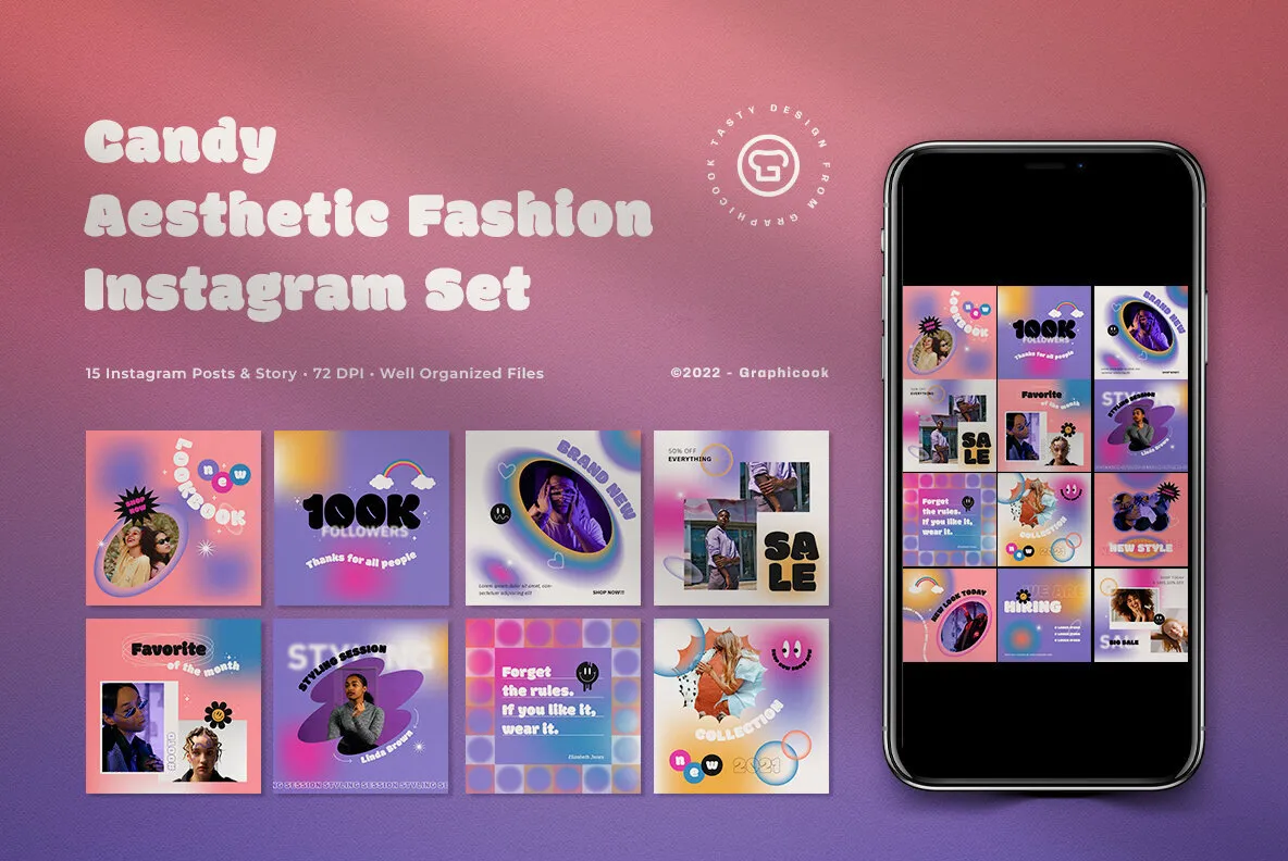 Candy Aesthetic Fashion Instagram Pack