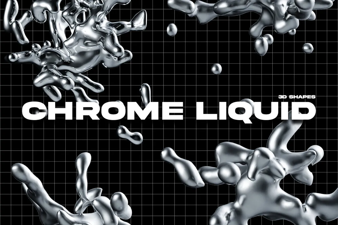 Chrome Liquid - 3D Shapes