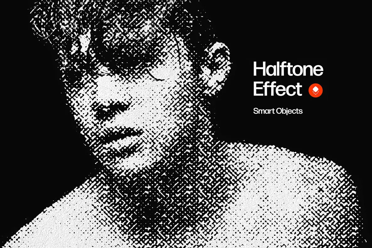 Bitmap Halftone Photo Effect