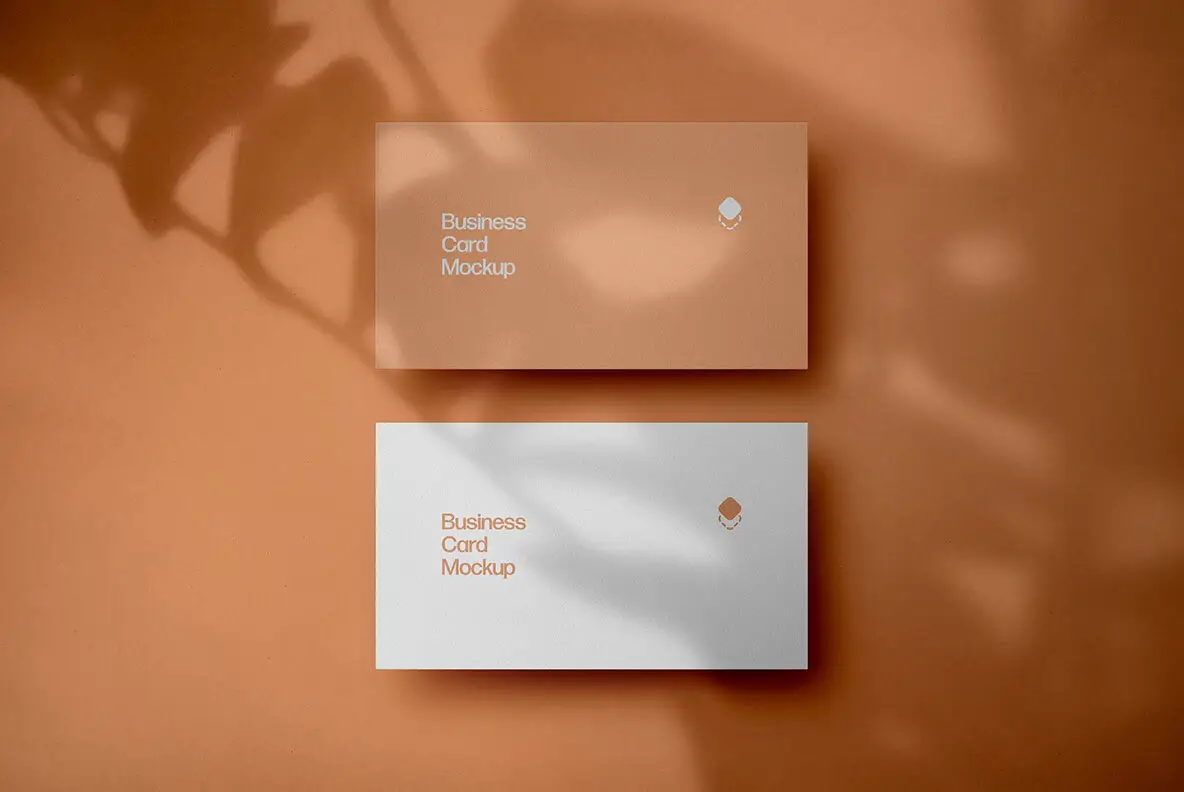 Peach Business Card Mockup