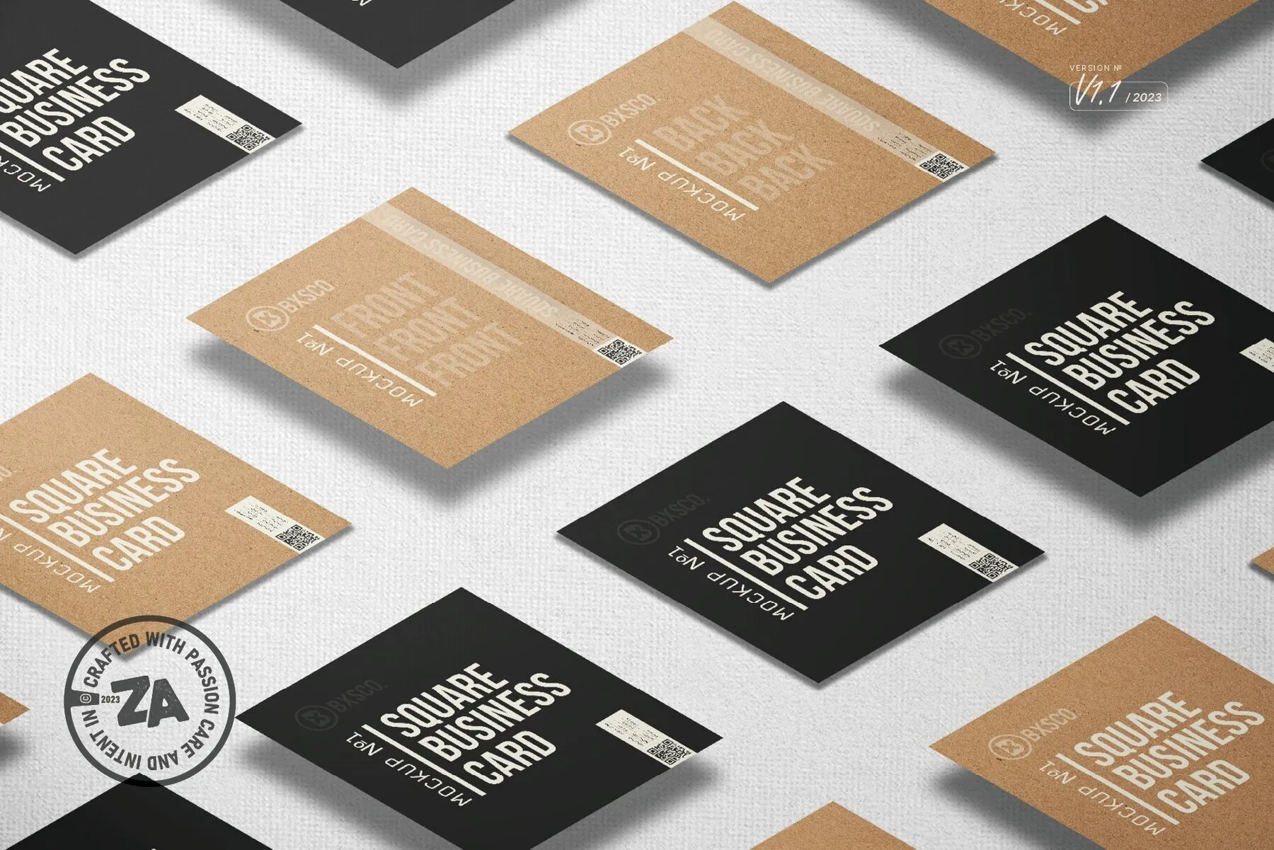 Square Business Card Mockup No. 1