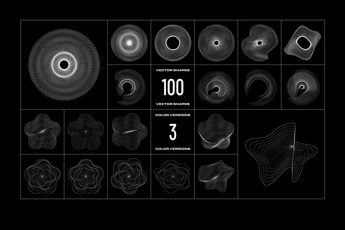 Wave Lines Vector Shapes Graphics - YouWorkForThem