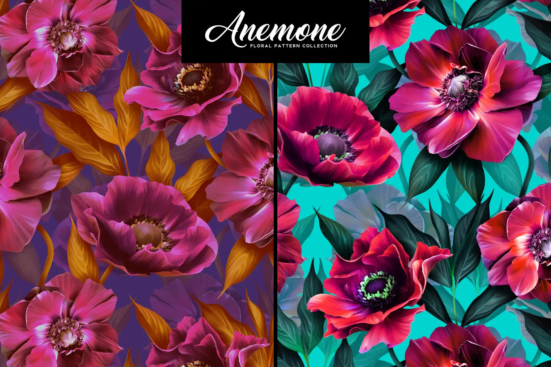 Anemone Floral Pattern Collection Patterns - YouWorkForThem
