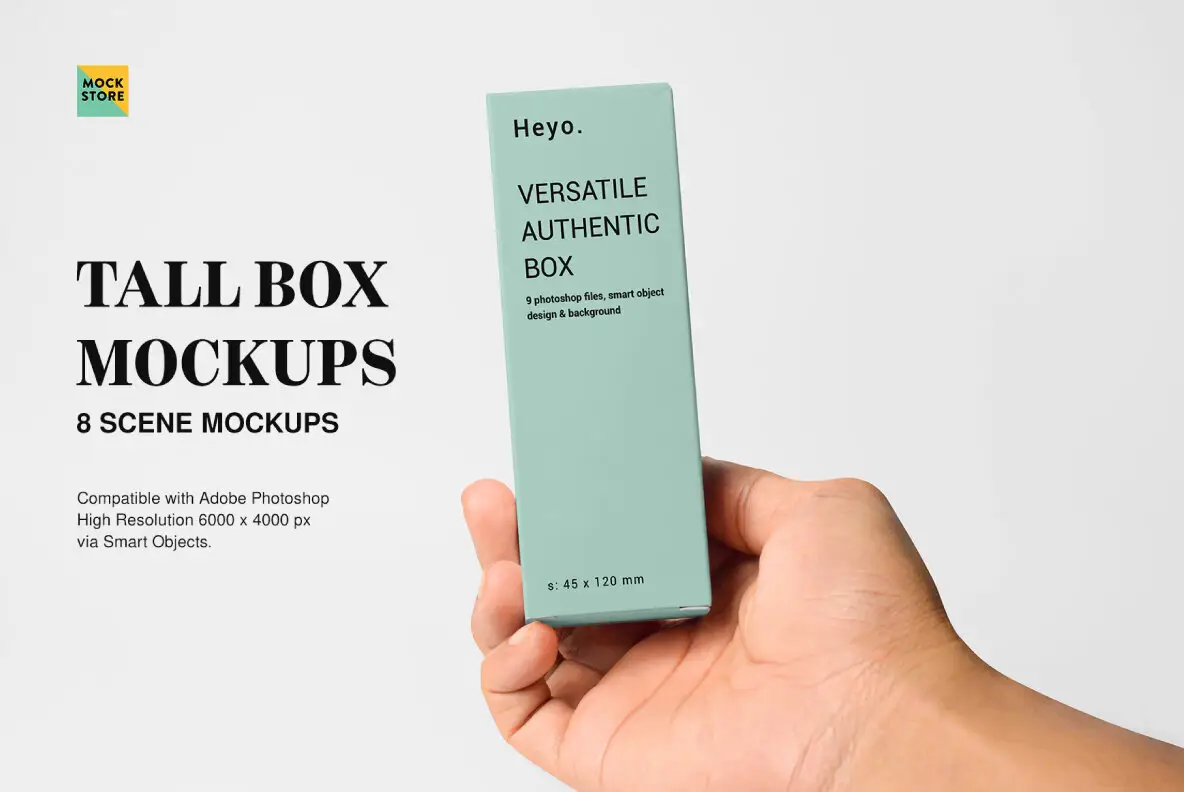 Tall Box Mockup Set