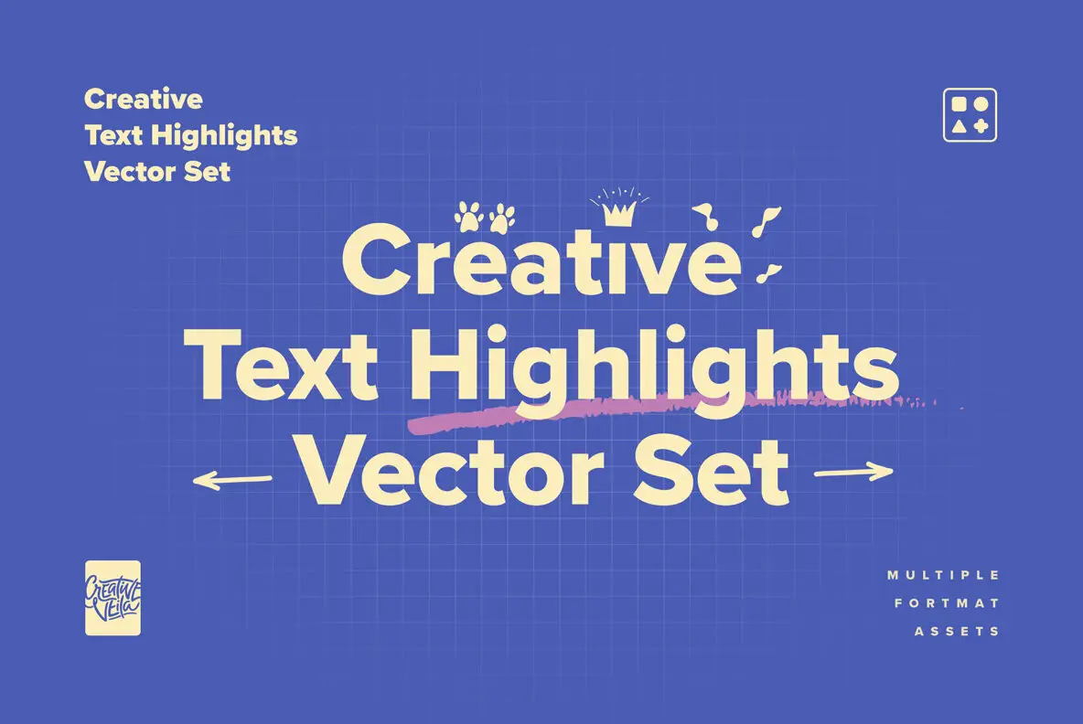 Creative Text Highlights Vector Set