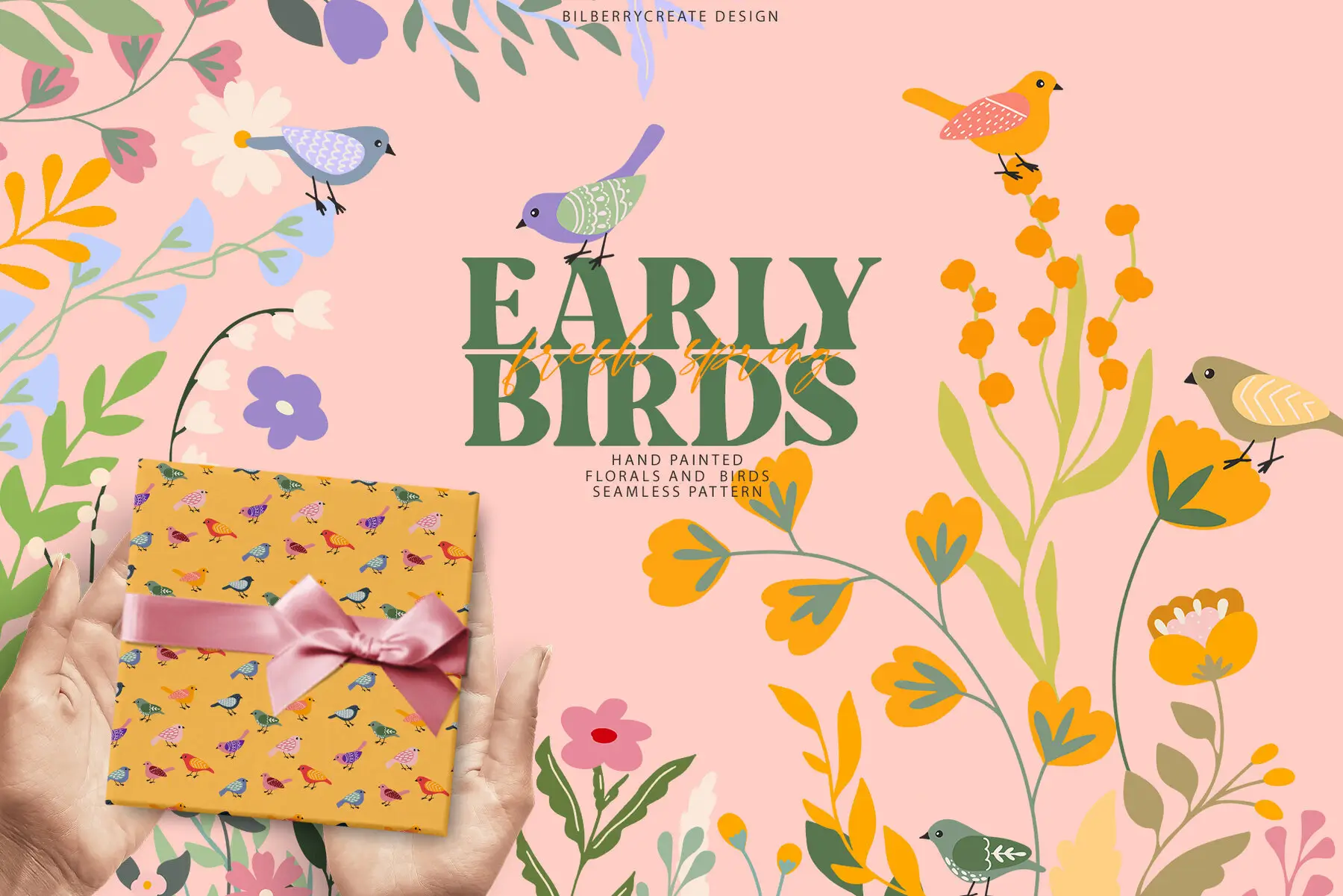 Early birds spring art set