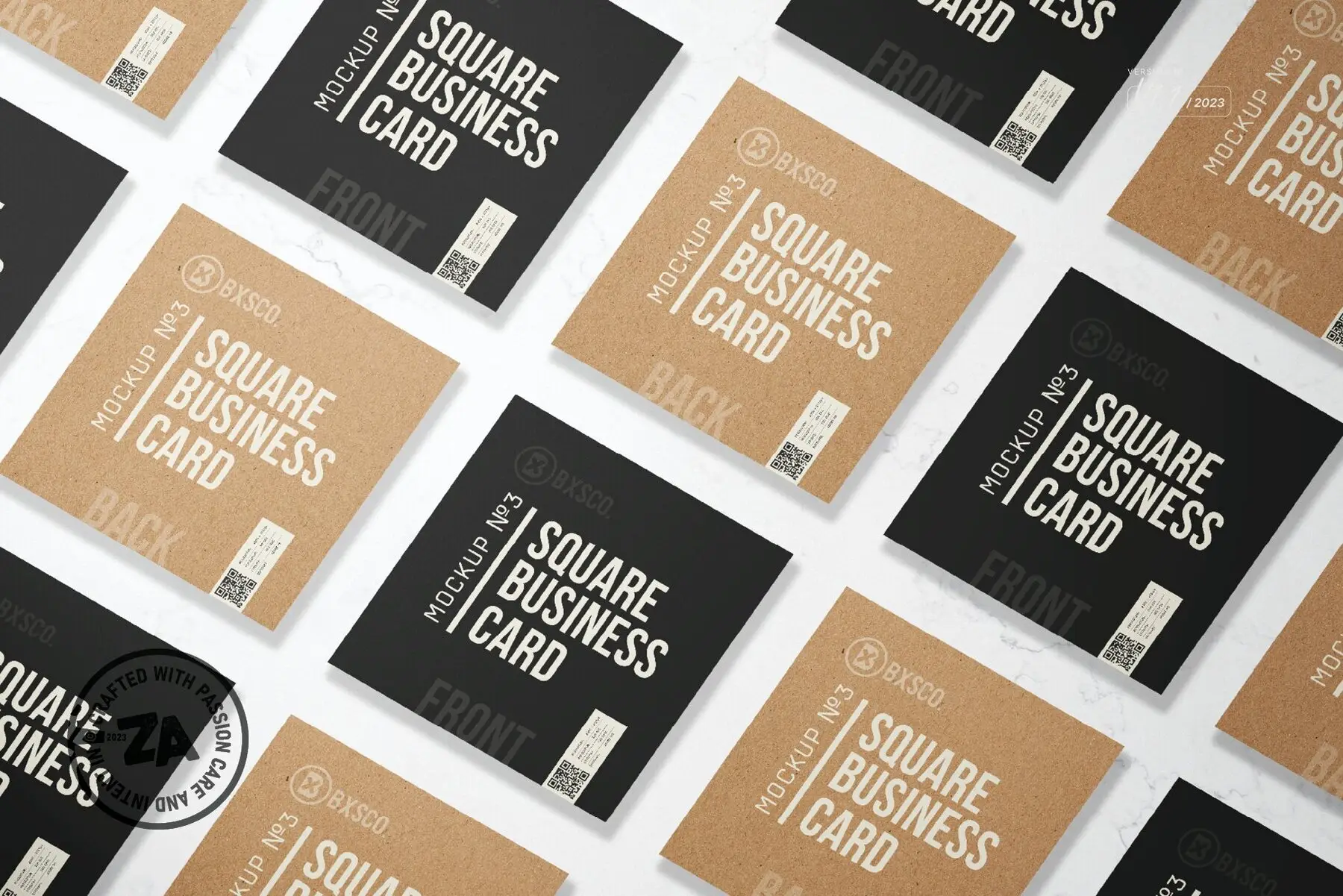 Square Business Card Mockup No. 3