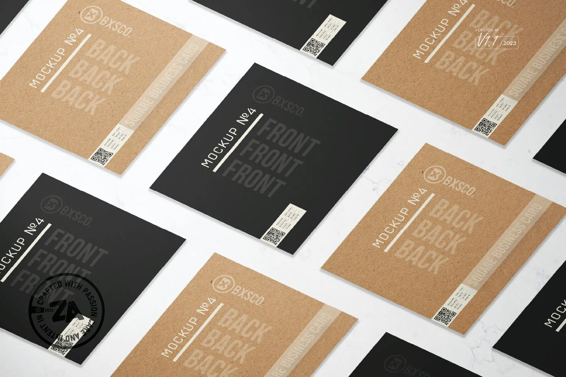 Square Business Card Mockup No. 4