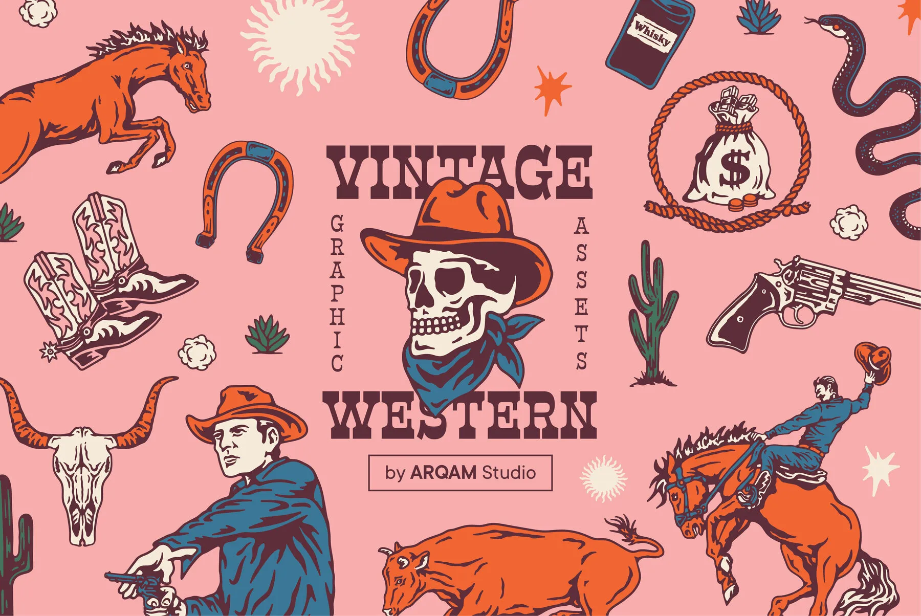Vintage Western Graphic Assets