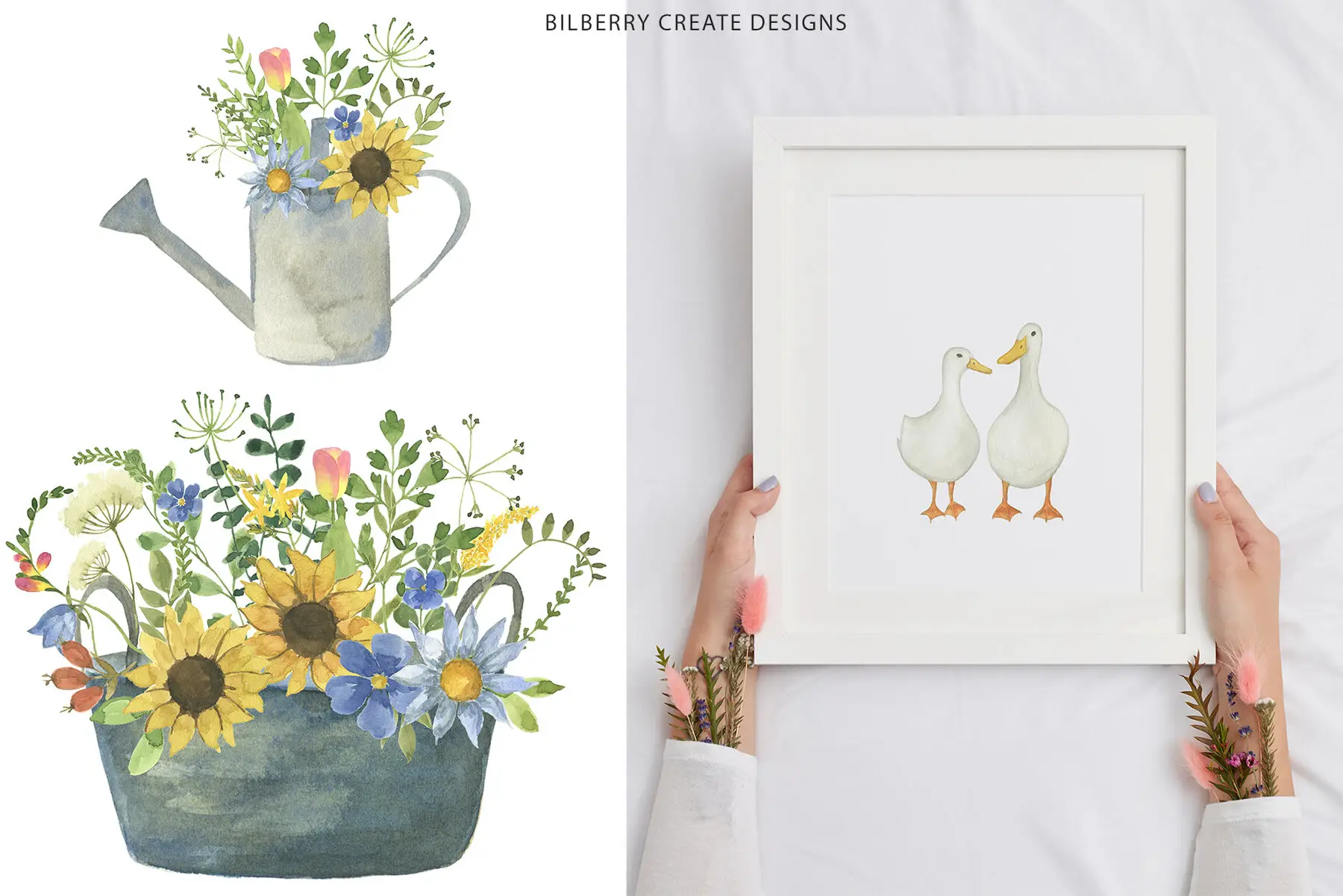 Watercolor Spring Rituals Stock Art Graphics - YouWorkForThem