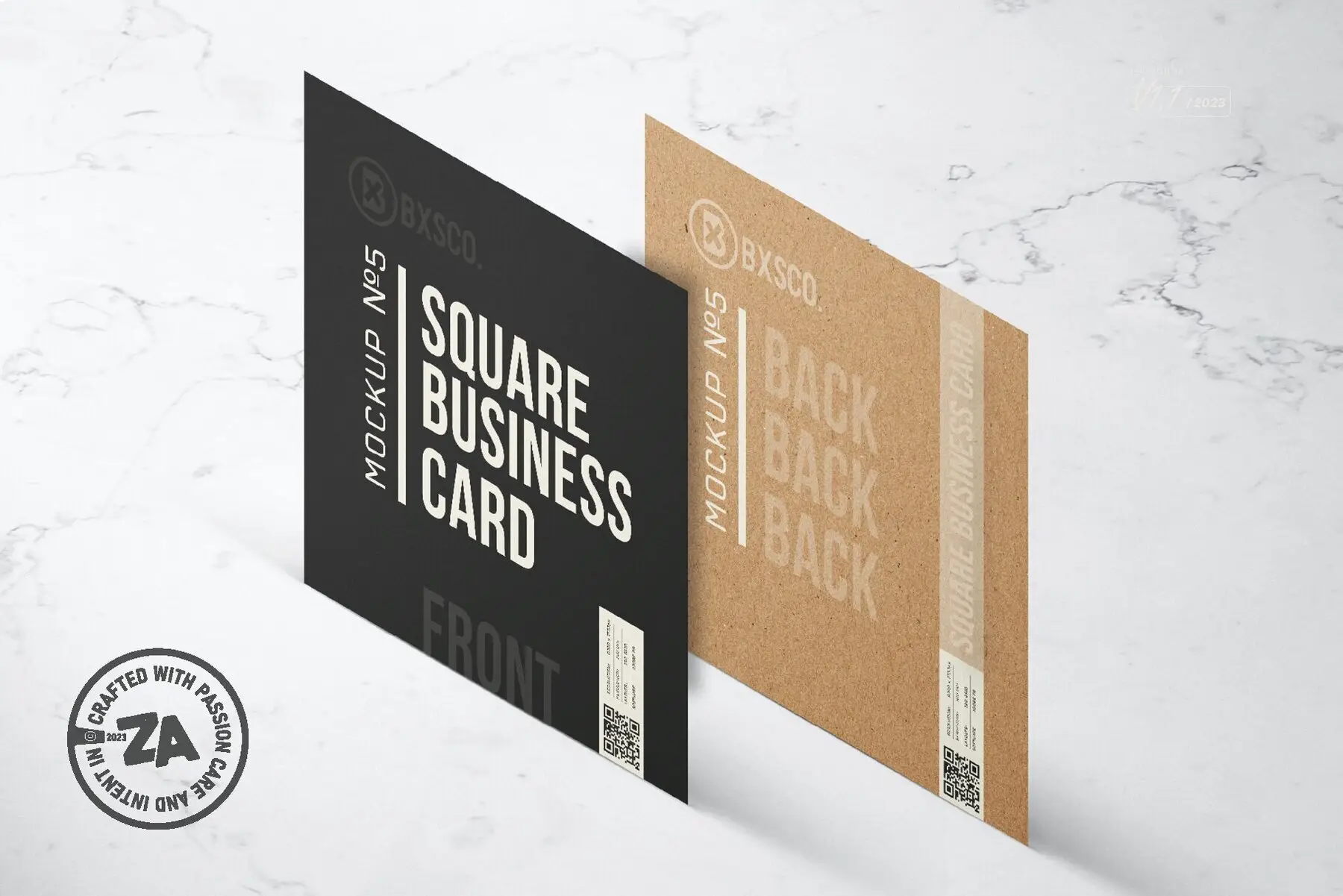 Square Business Card Mockup No. 5