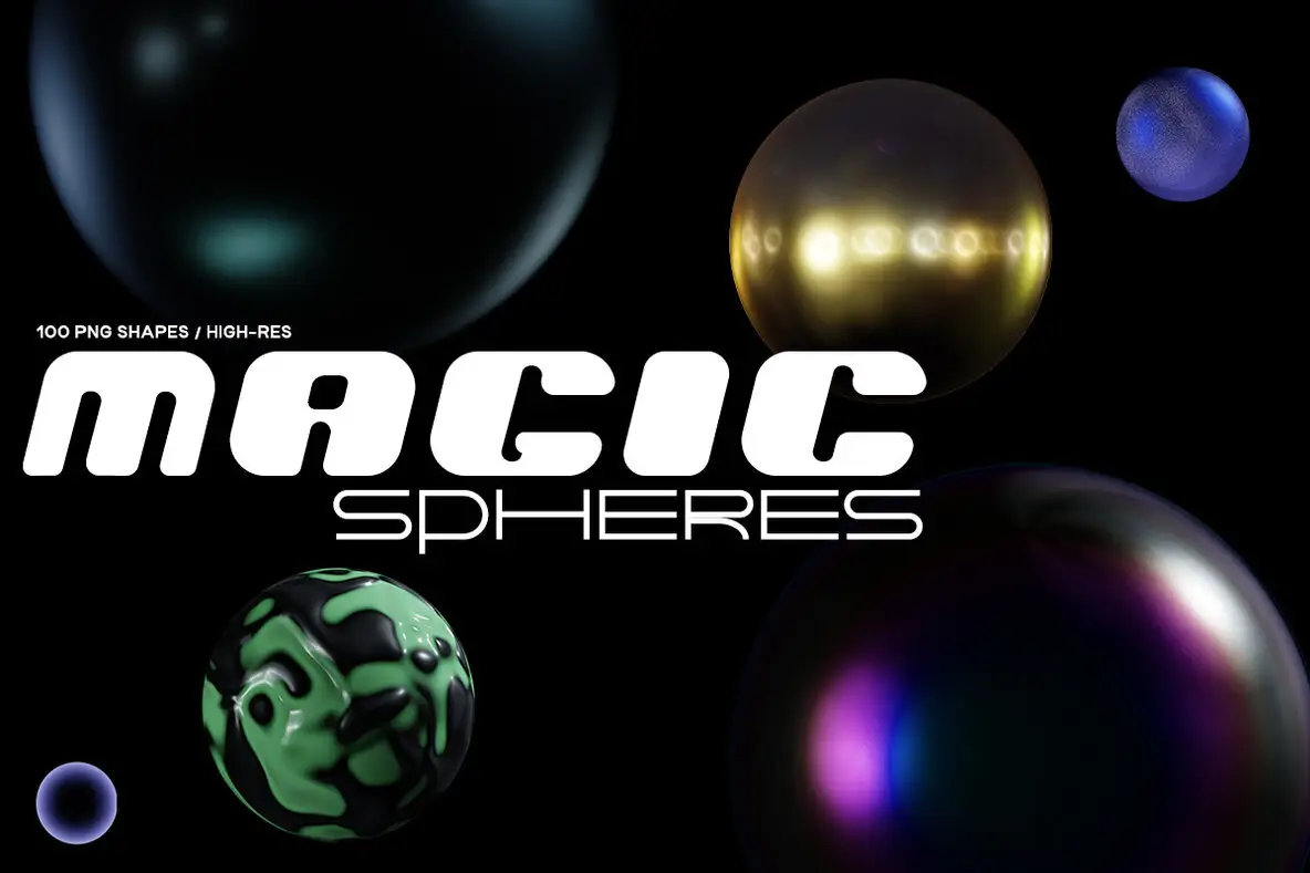 Magic Spheres - 100 PNG shapes