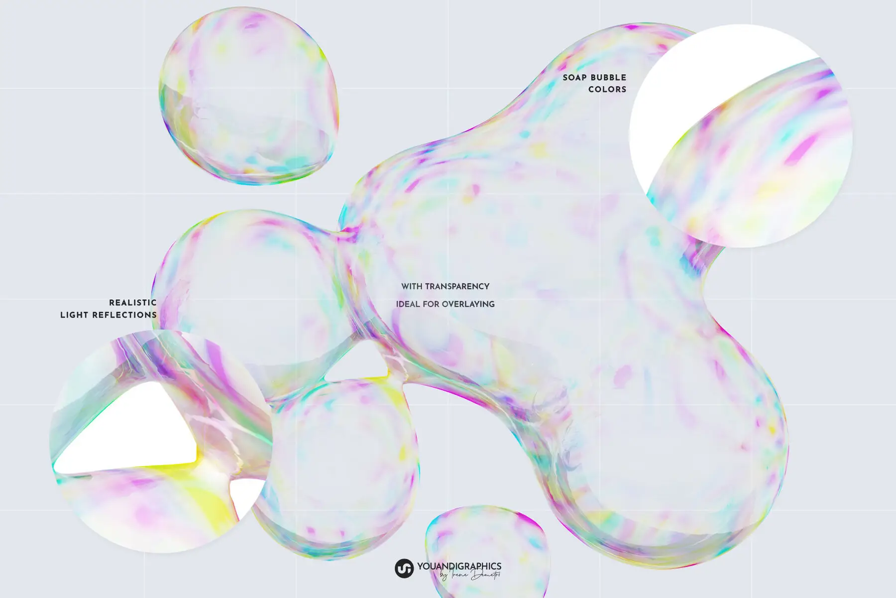 Abstract Bubbles Creative Set 3D - YouWorkForThem