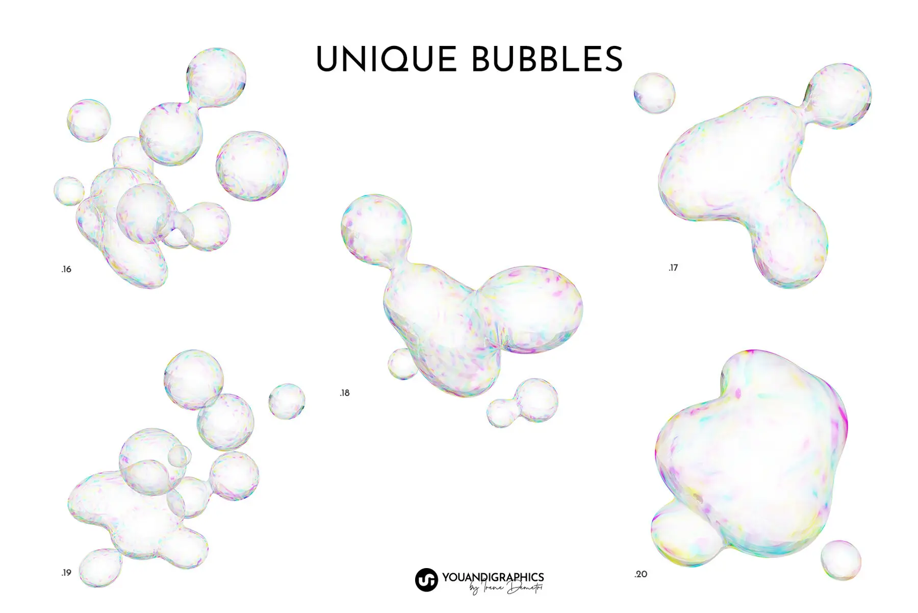Abstract Bubbles Creative Set Graphics - YouWorkForThem