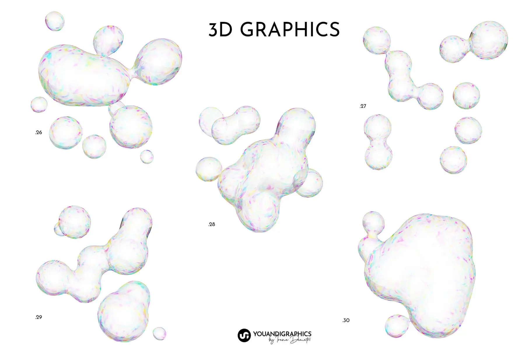 Abstract Bubbles Creative Set Graphics - YouWorkForThem