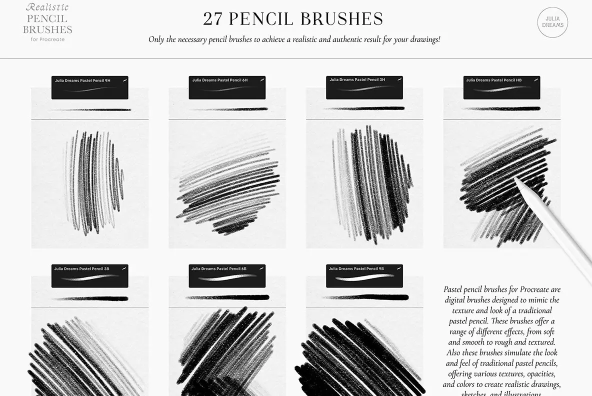 Realistic Pencil Procreate Brushes YouWorkForThem