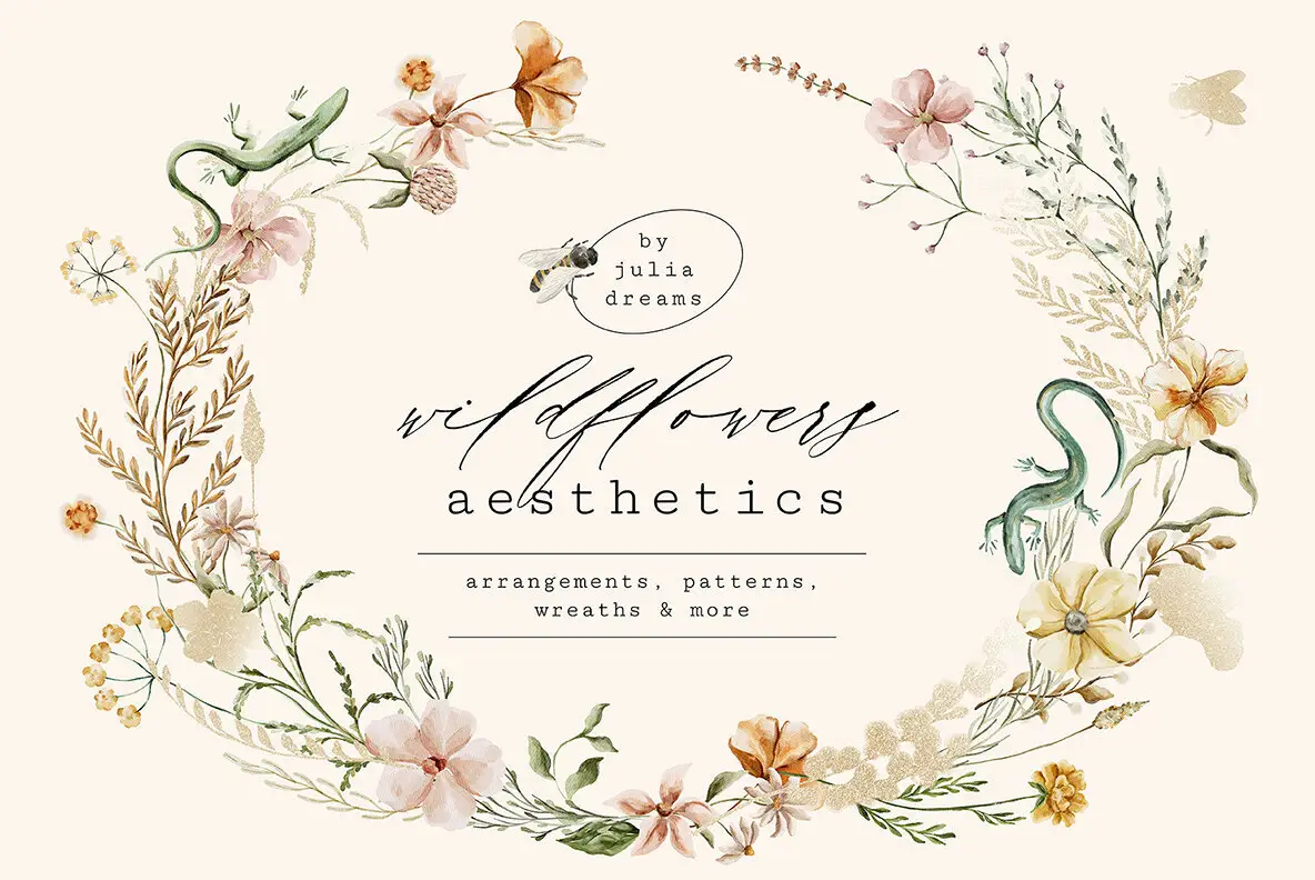 Wildflowers Aesthetics Watercolor Collection