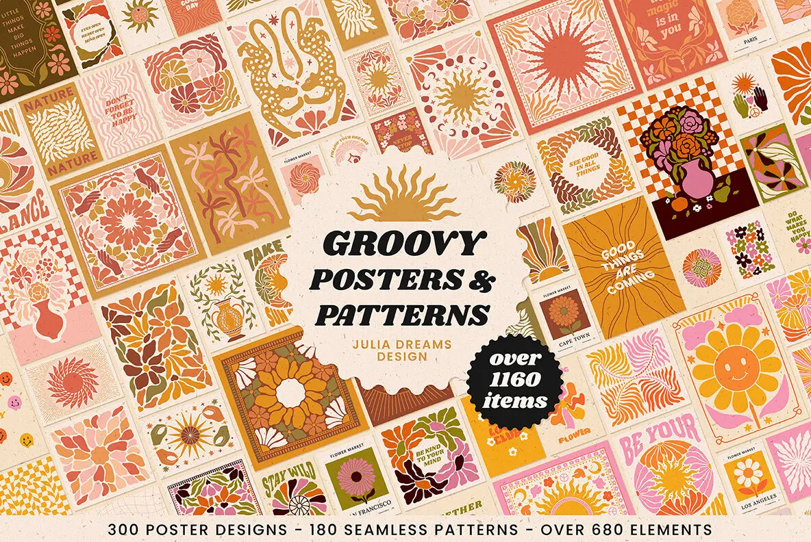 Groovy Posters Patterns Bundle