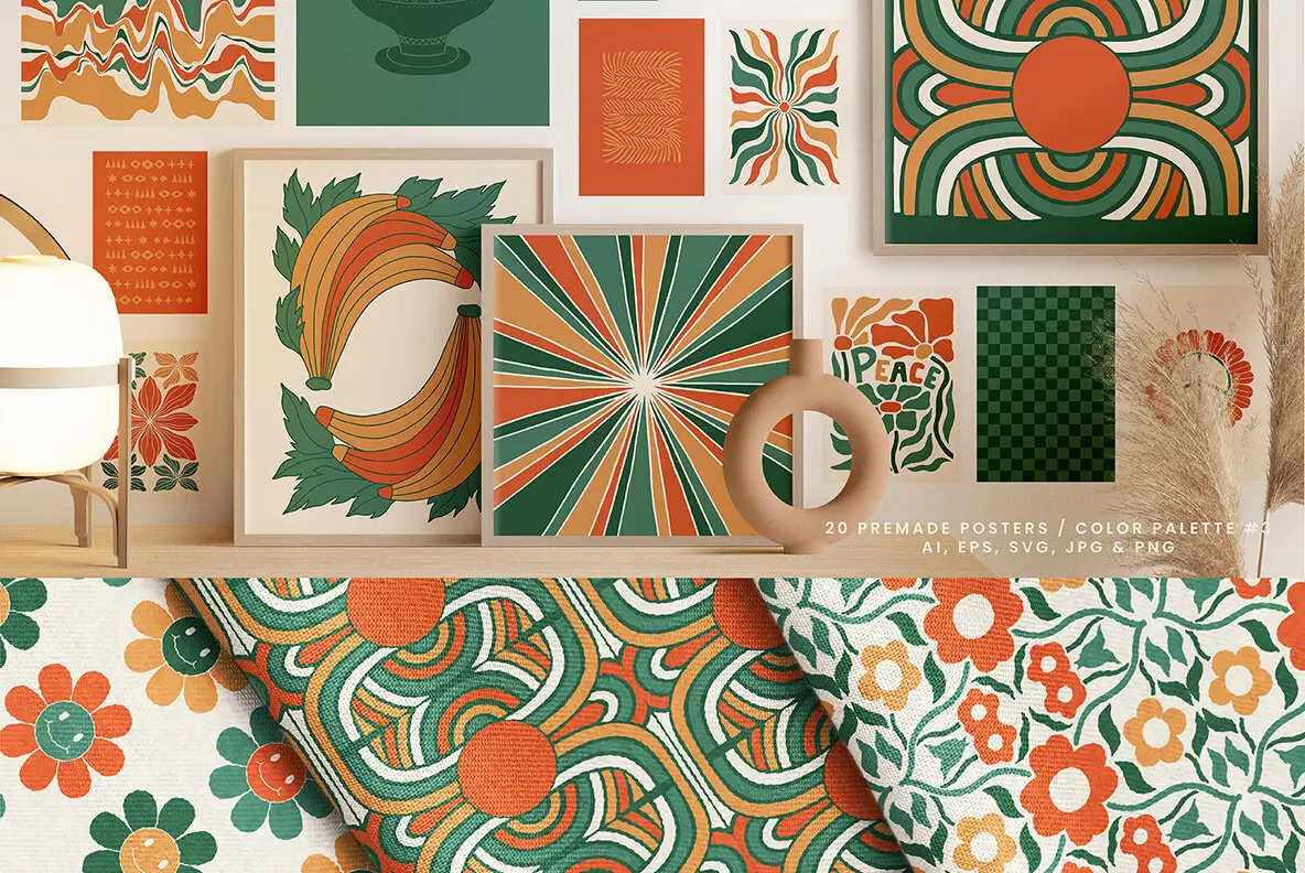 Vivid Posters Patterns Bundle Graphics - YouWorkForThem