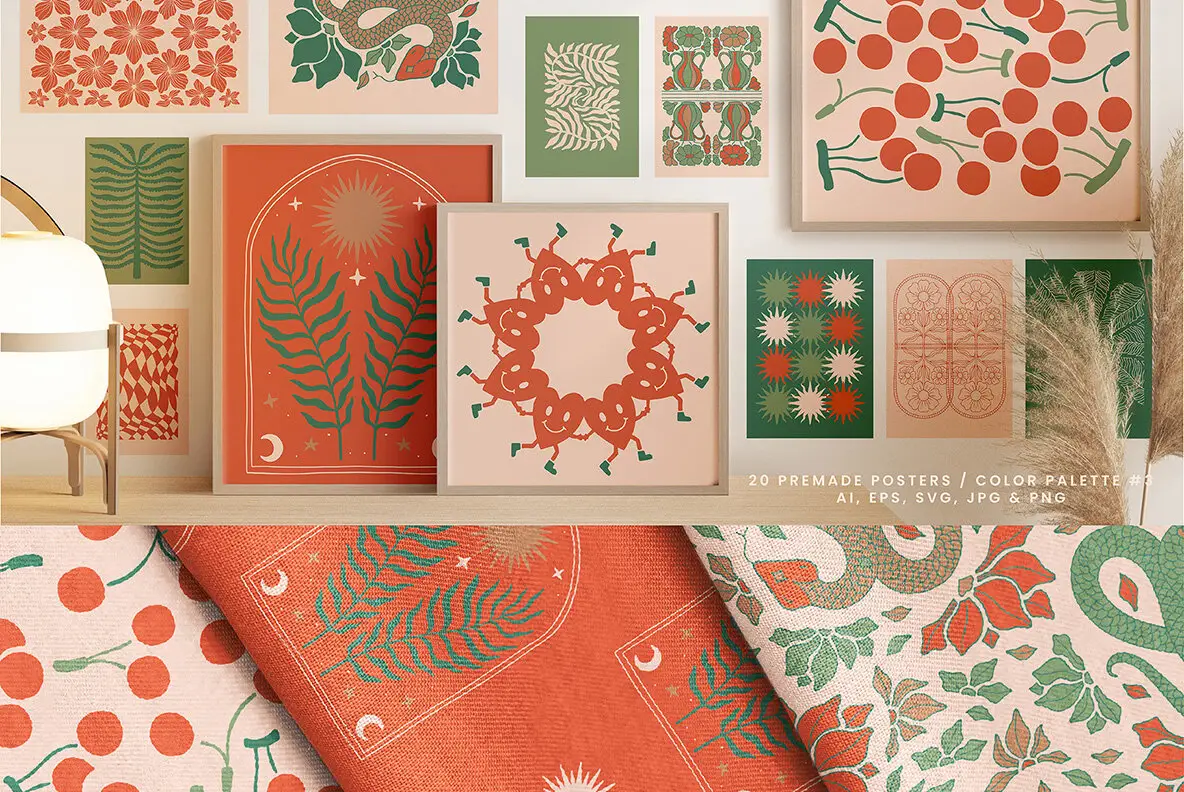 Vivid Posters Patterns Bundle Graphics - YouWorkForThem