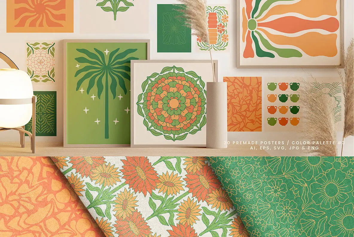 Vivid Posters Patterns Bundle Graphics - YouWorkForThem