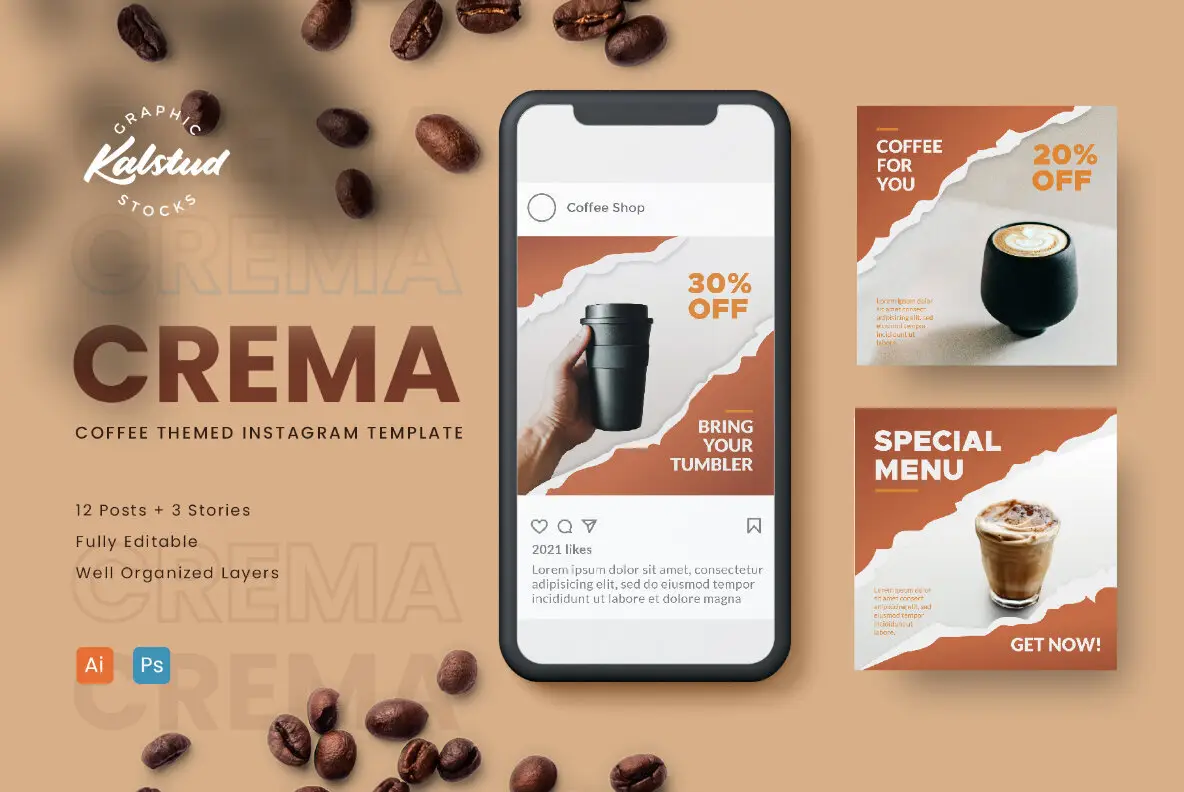 CREMA Coffee Instagram Template