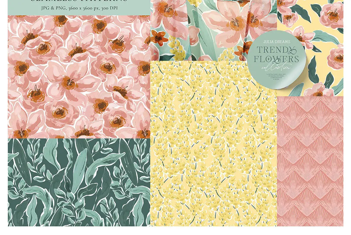 Trendy Flowers Collection Graphics Youworkforthem