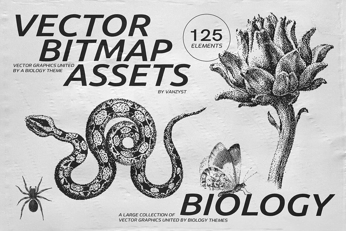 125 Vector Bitmap Assets Biology