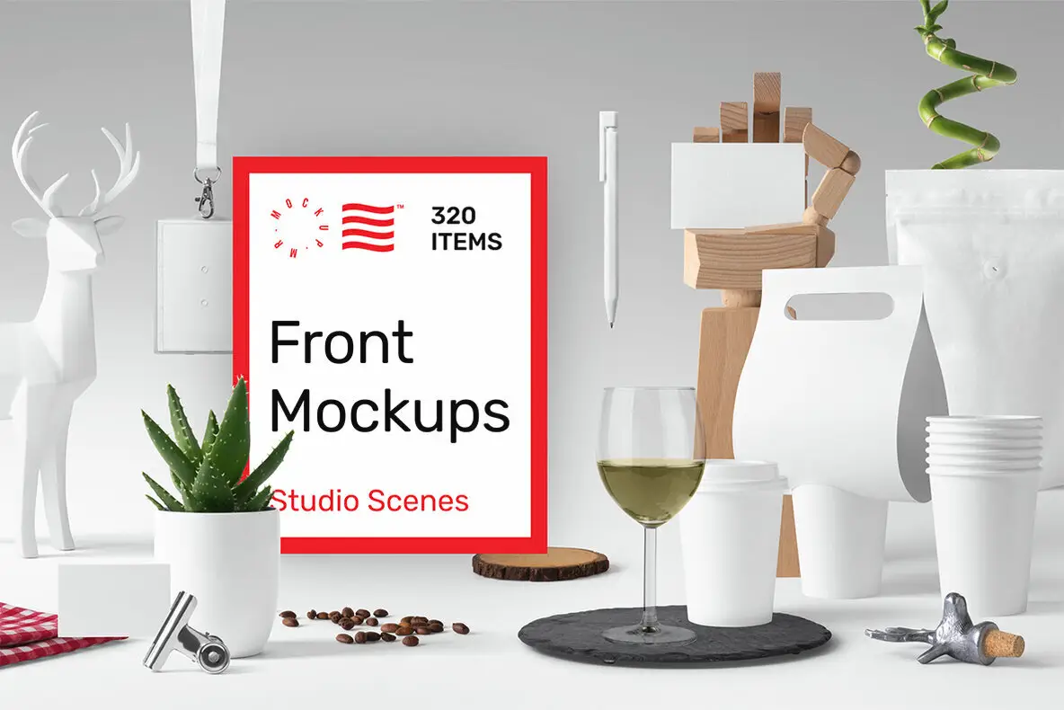 Front View Mockups - Studio Scenes