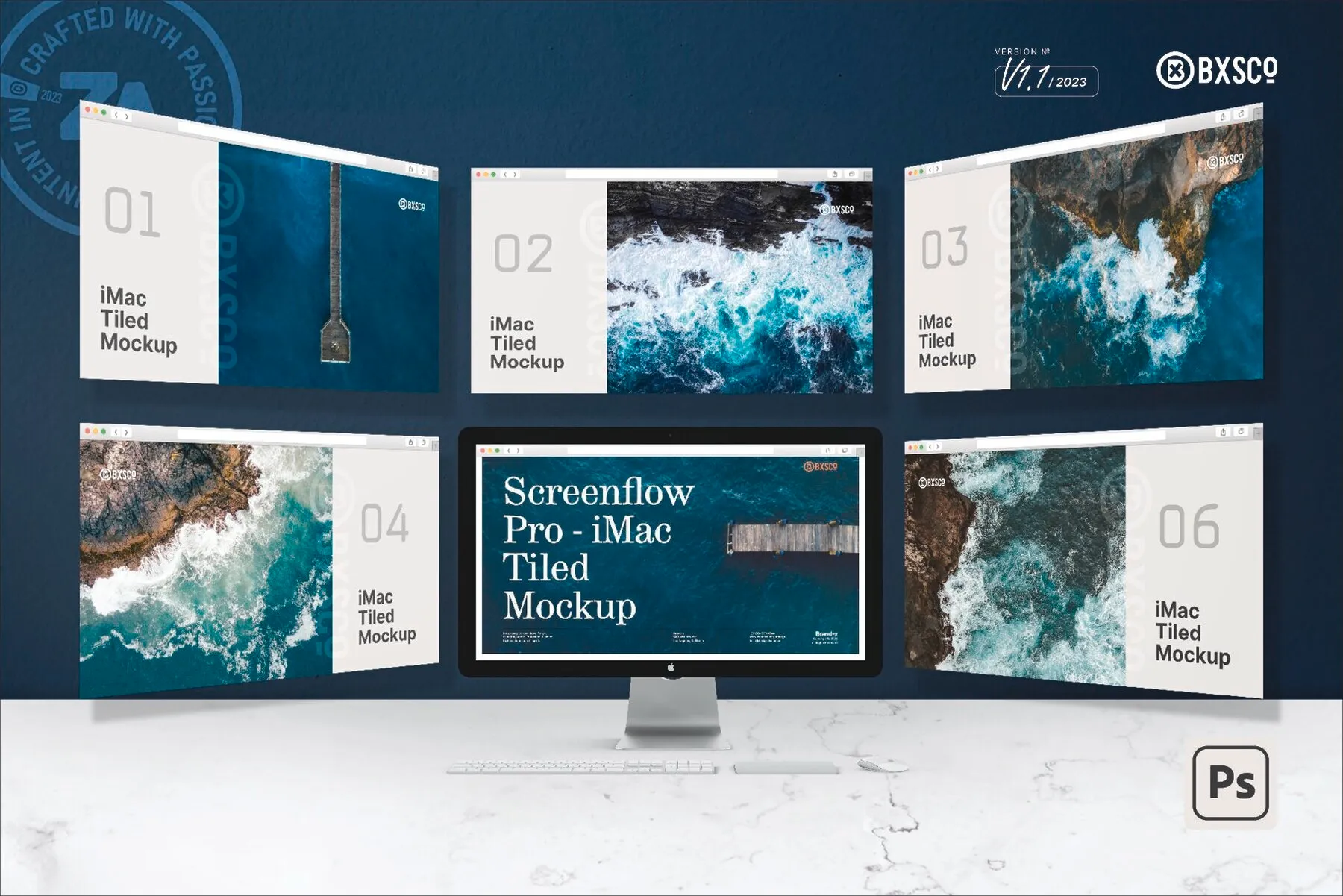 ScreenFlow Pro iMac Tiled Mockup