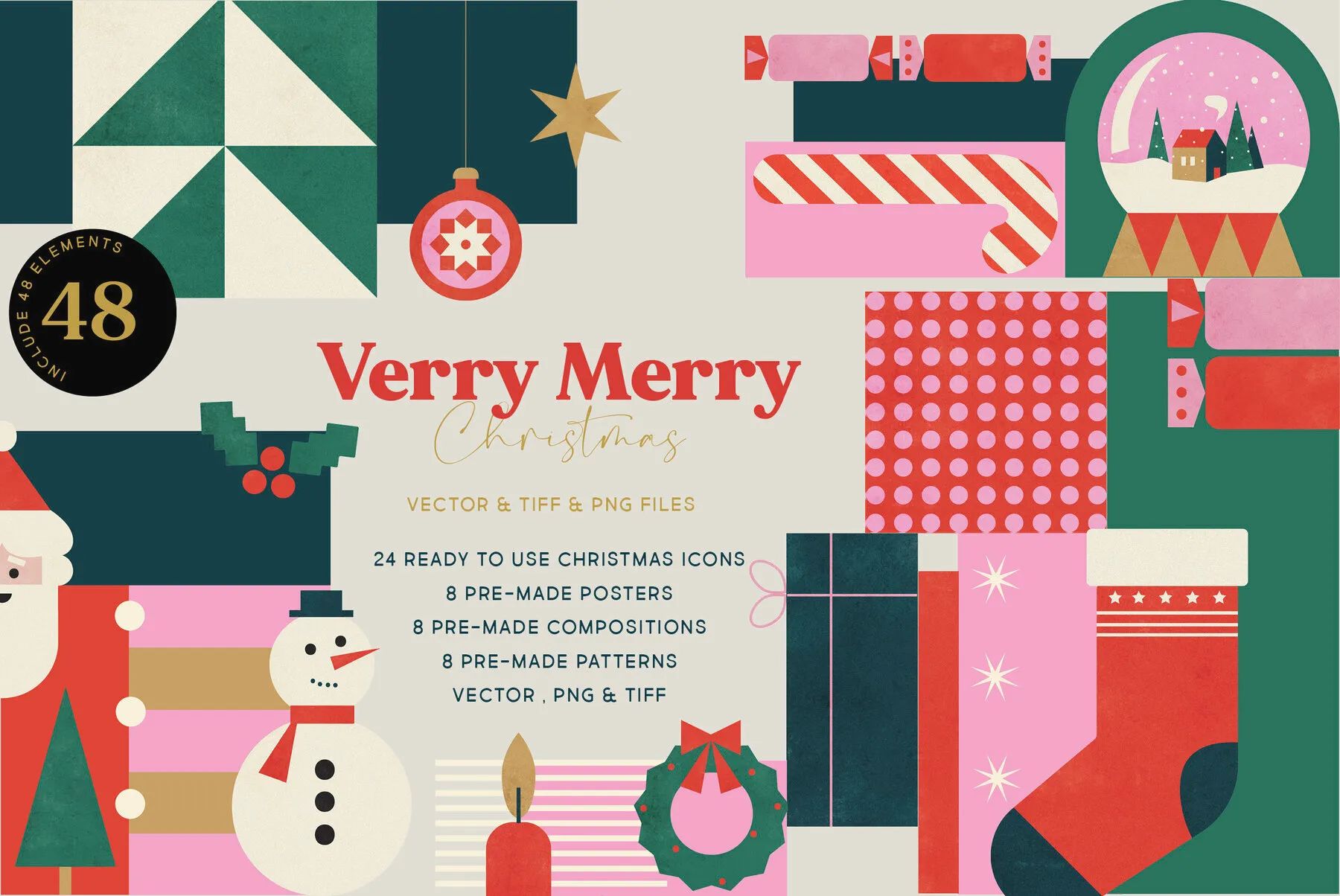 Verry Merry Christmas Illustrations