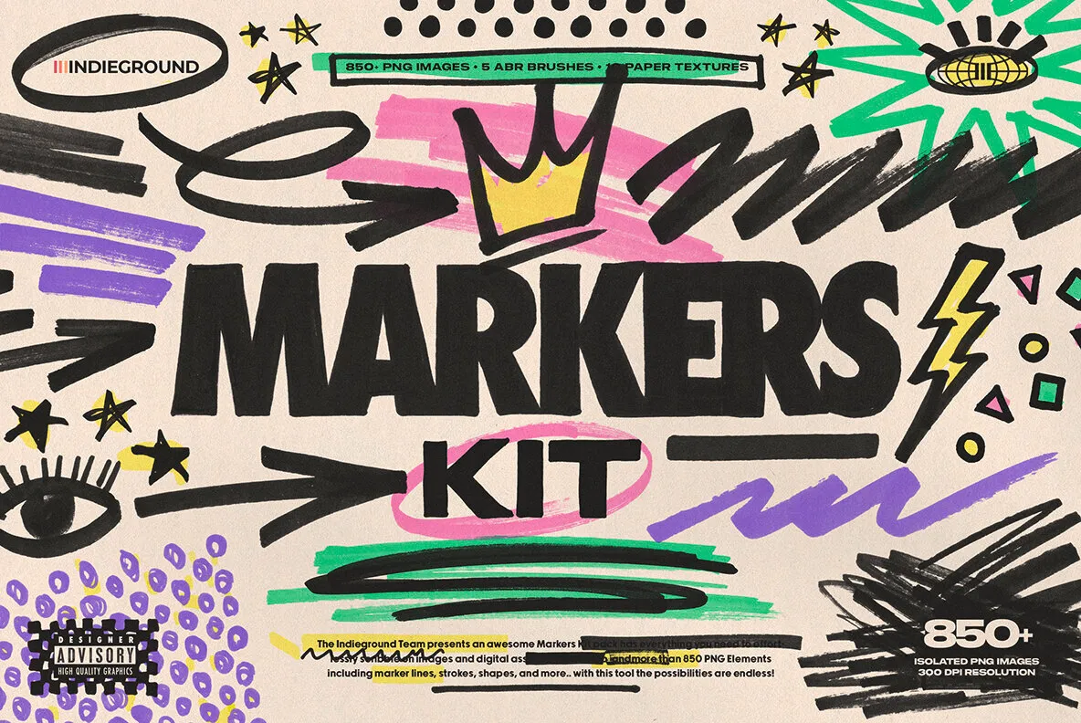 Markers Kit Graphics - YouWorkForThem