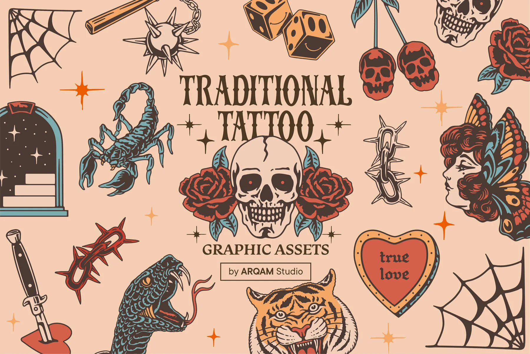 Create a custom old school traditional tattoo design by Ghasabs | Fiverr