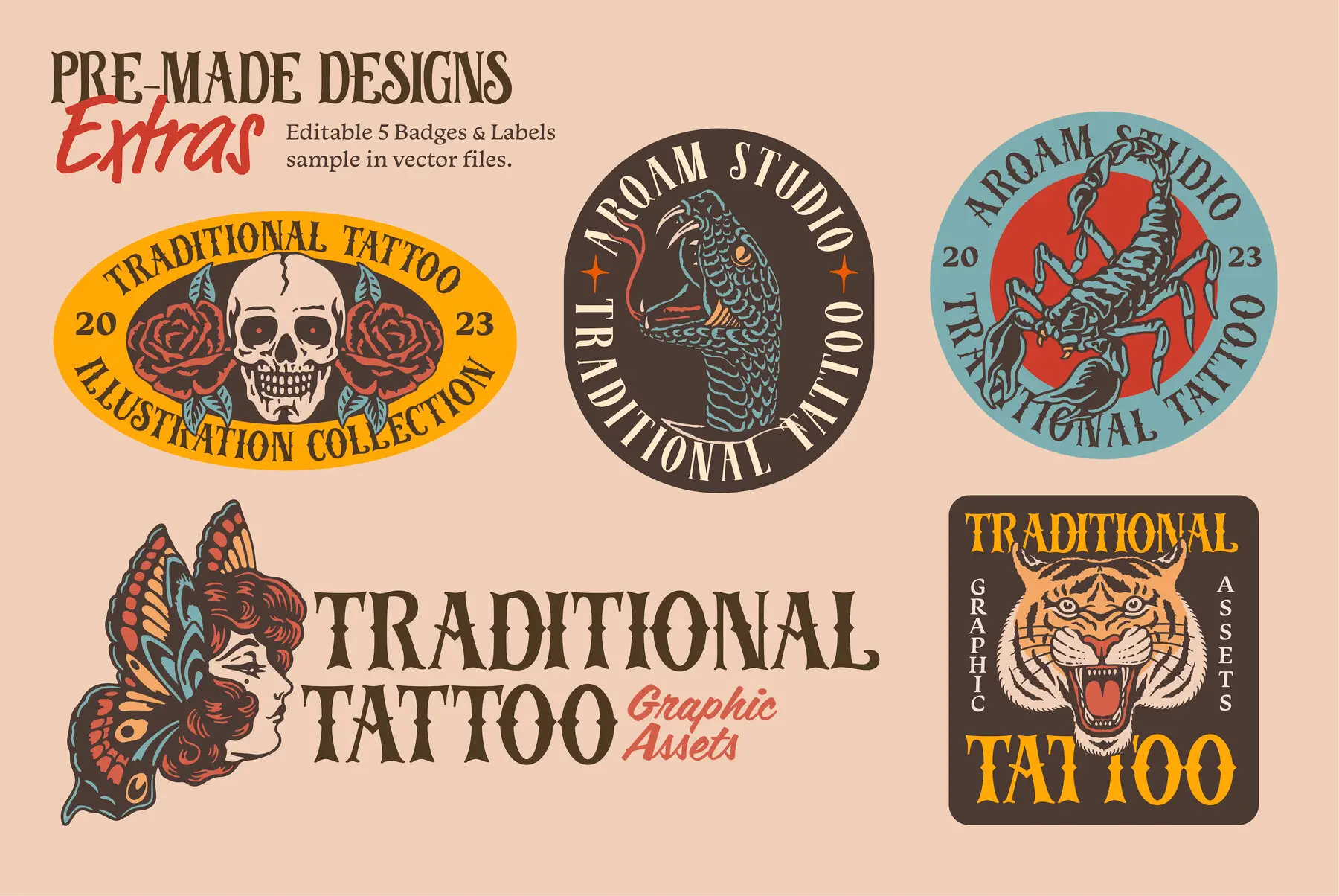Traditional Tattoo Graphic Assets Graphics - YouWorkForThem