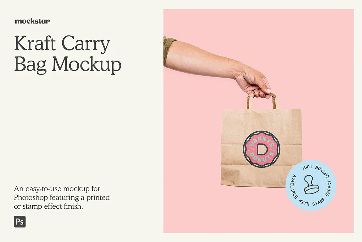 Kraft Paper Carry Bag Mockup