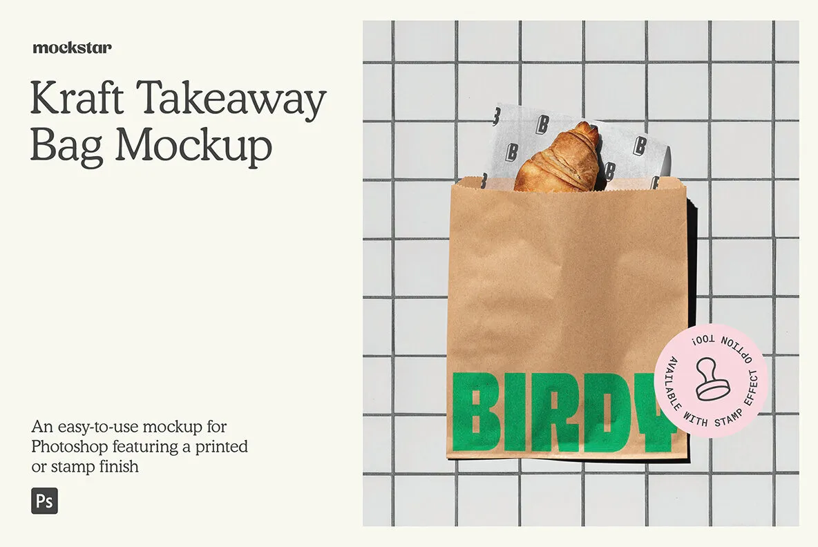 Kraft Paper Bakery Bag Mockup - Free Download Images High Quality