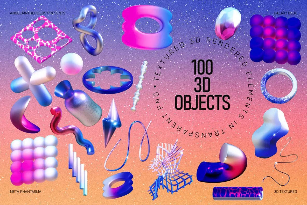 3D GALAXY BLUE Objects Graphics - YouWorkForThem