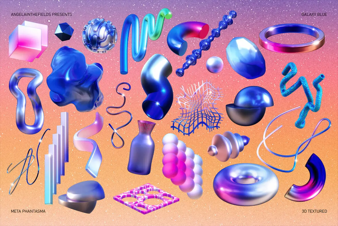 3D GALAXY BLUE Objects Graphics - YouWorkForThem
