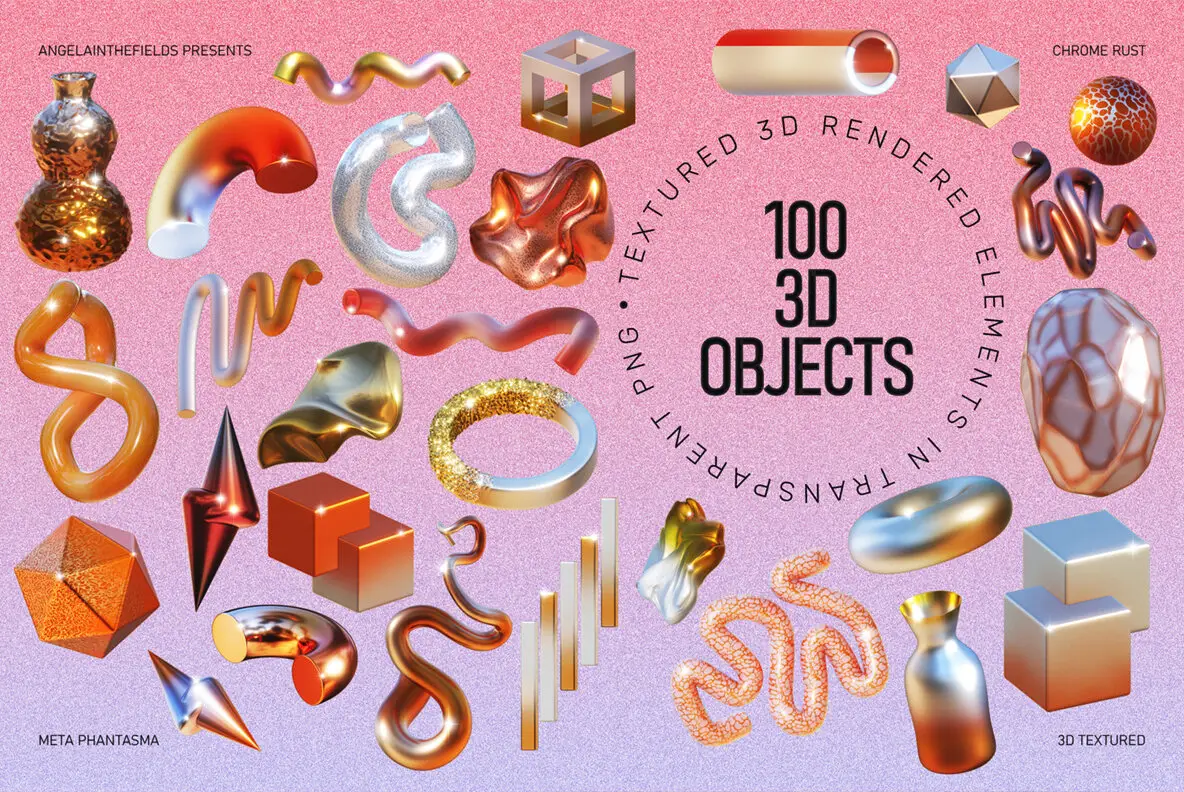 3D Chrome Rust Objects Graphics YouWorkForThem