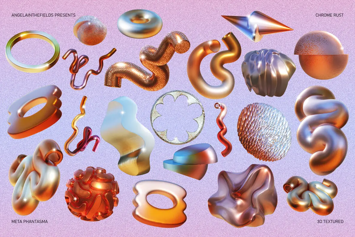 3D Chrome Rust Objects Graphics YouWorkForThem