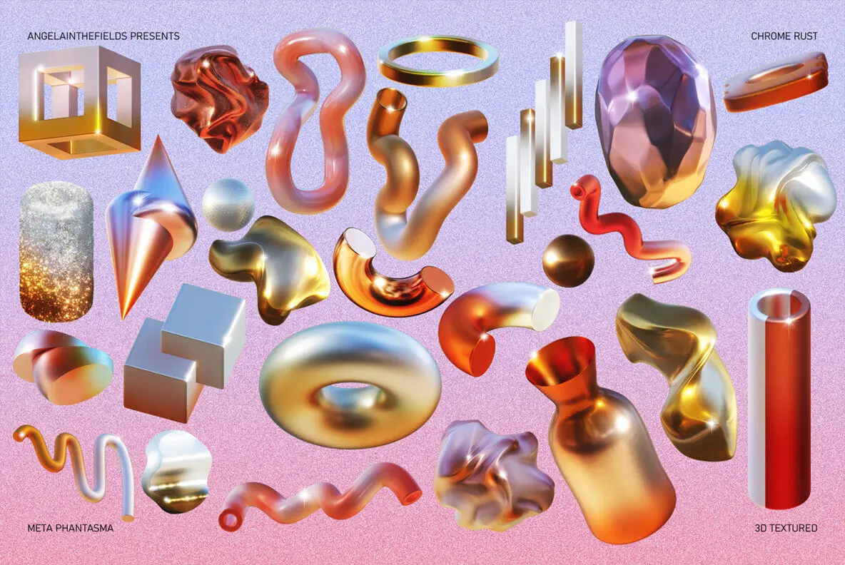 3D Chrome Rust Objects Graphics YouWorkForThem