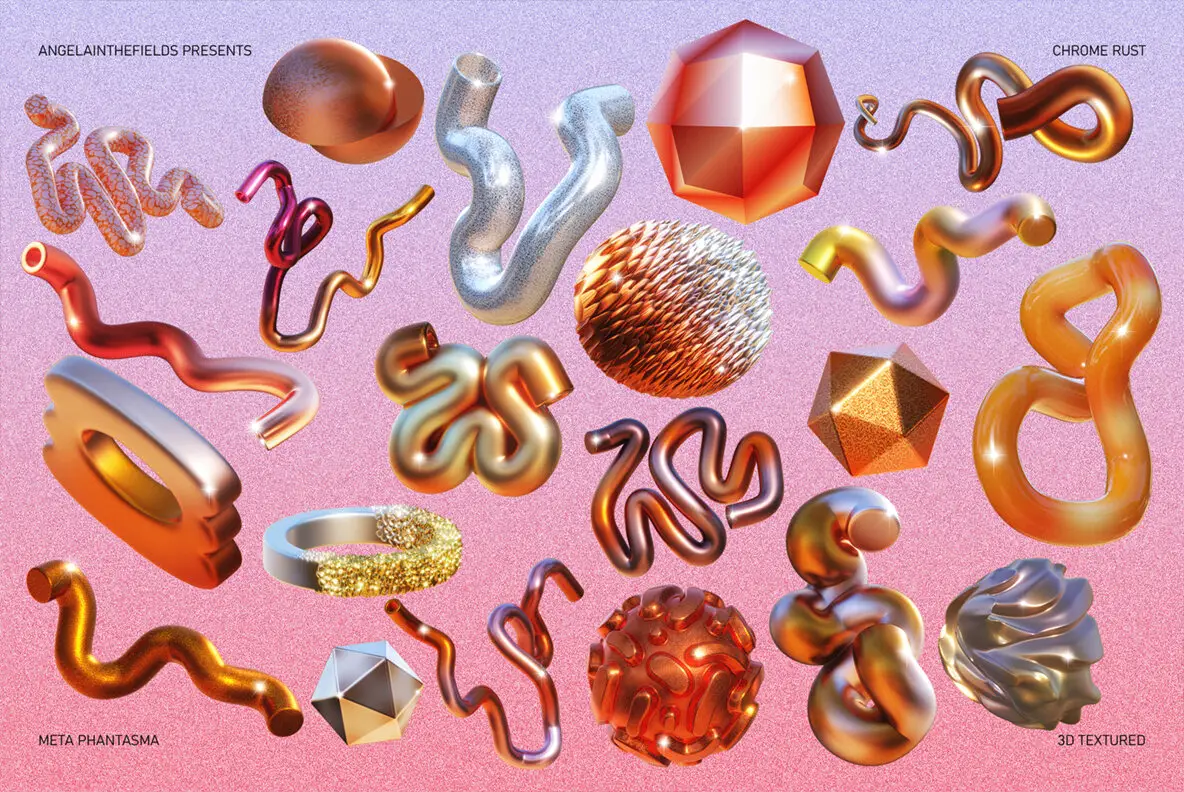 3D Chrome Rust Objects Graphics YouWorkForThem