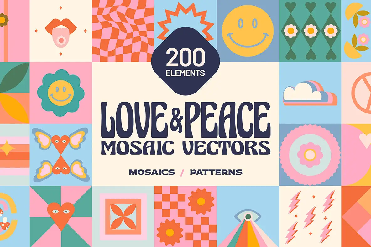 200 Vector Mosaics & Patterns