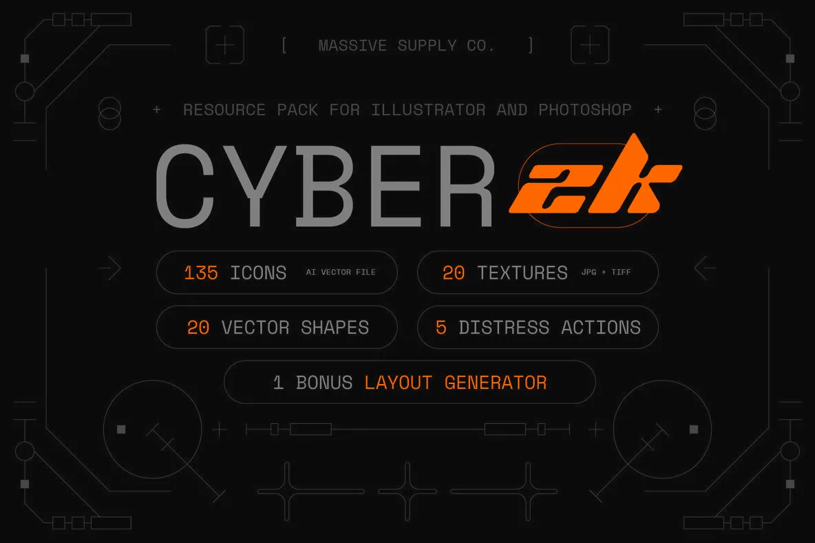 Cyber Y2K Elements Graphics - YouWorkForThem