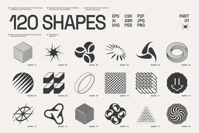 100 Geometric Shapes Part 1 Graphics - YouWorkForThem